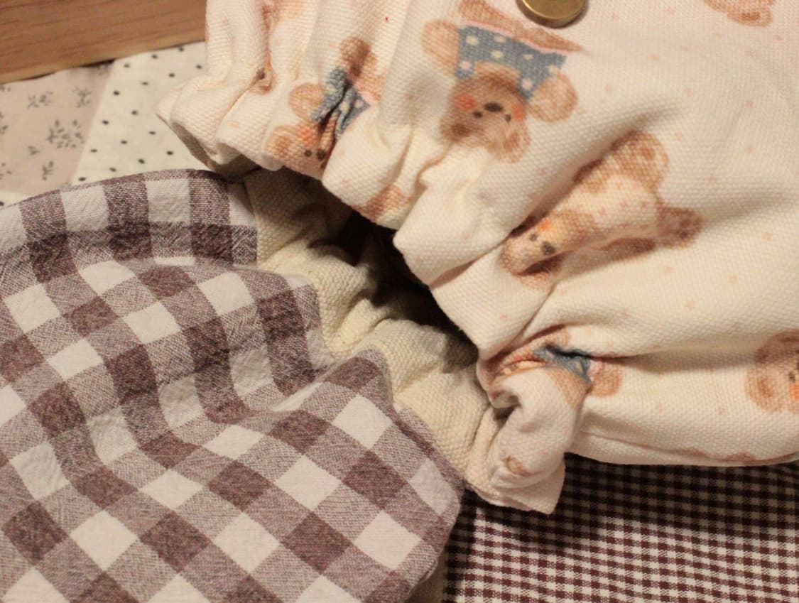 핸드메이드 곰무늬 밴딩 파우치 상품이미지4