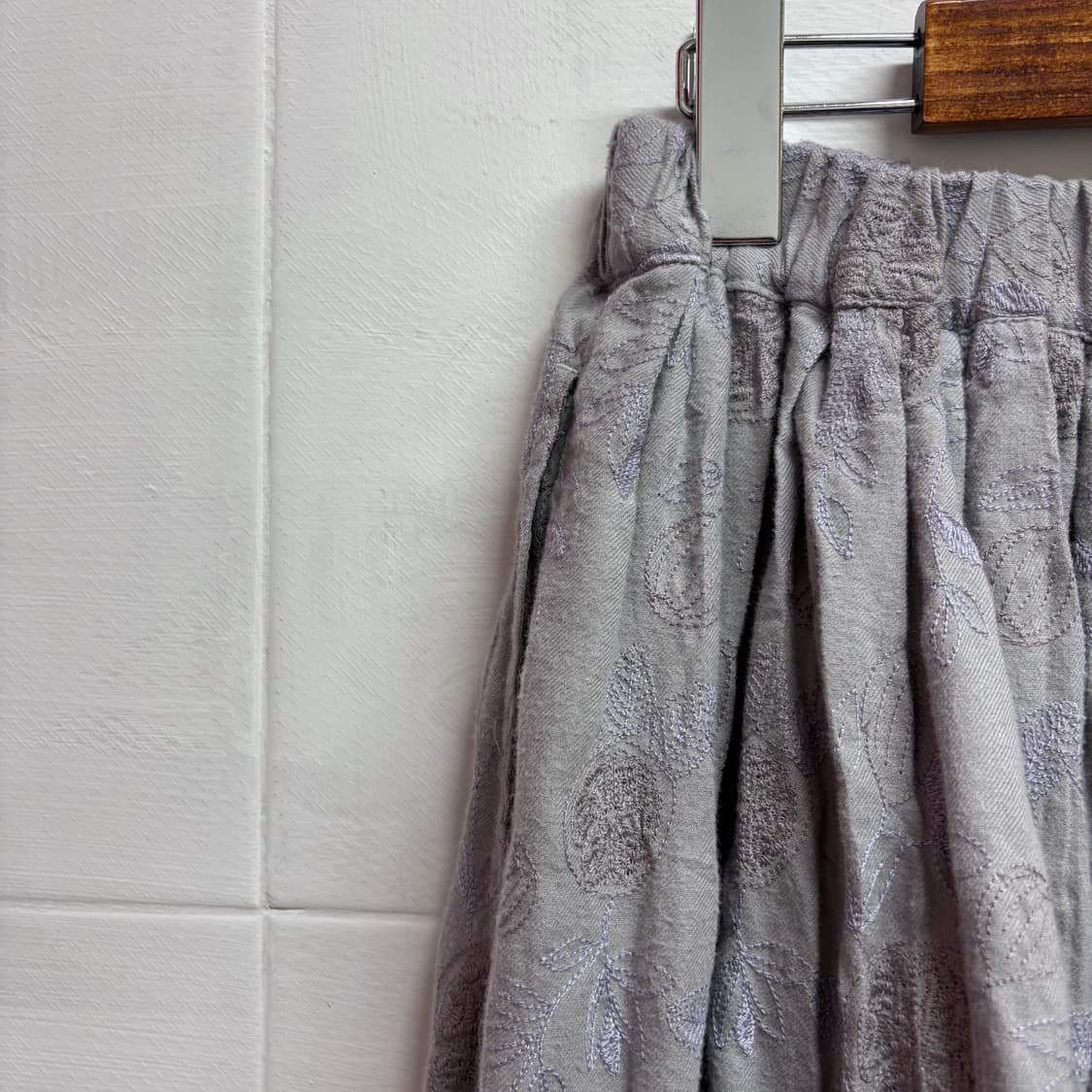 Brillage 자수 퍼플 코튼 플레어 롱스커트 JPN 상품이미지4