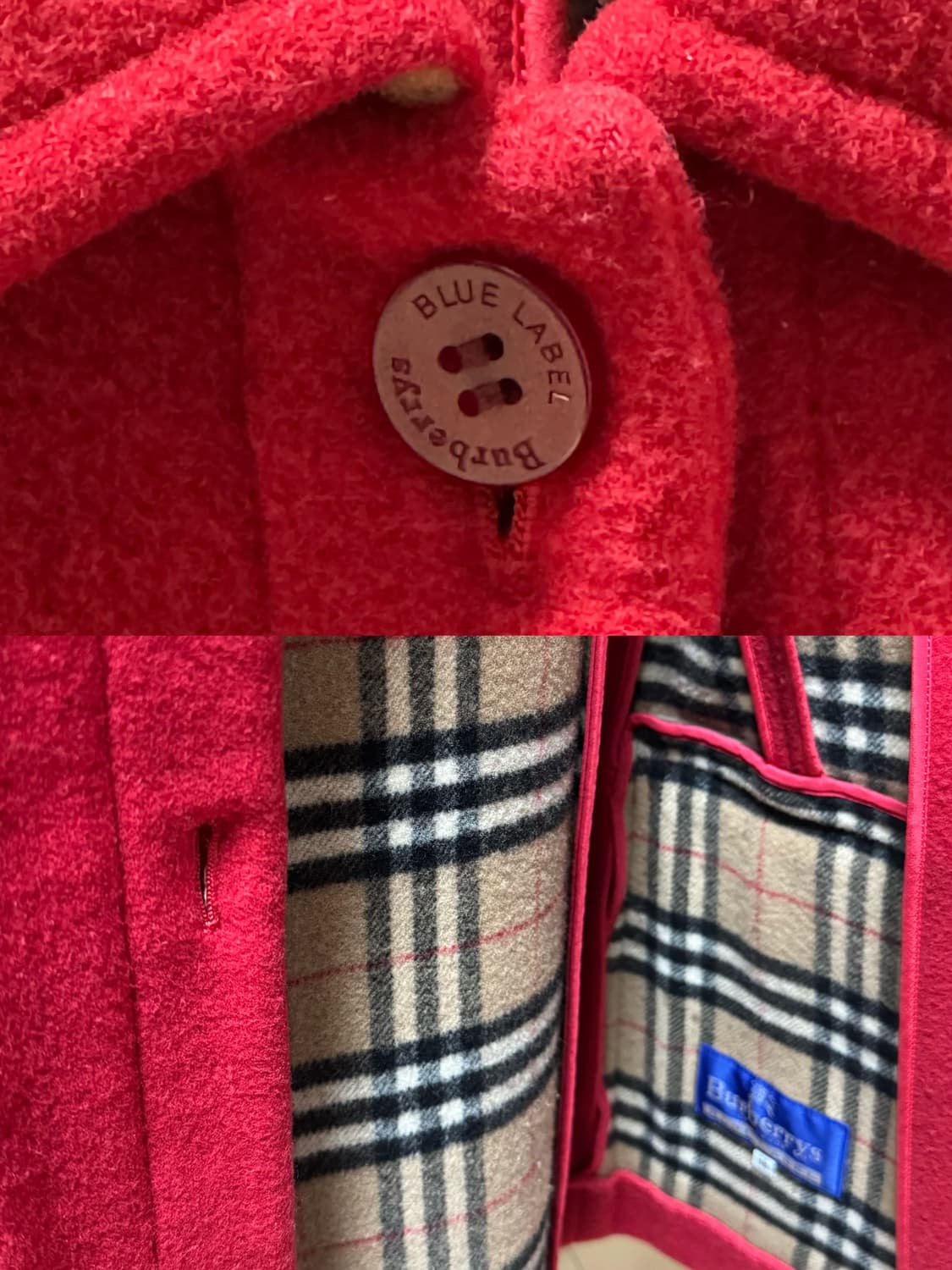 버버리 Burberry Blue label 38 레드 반코트 하프코트 상품이미지3