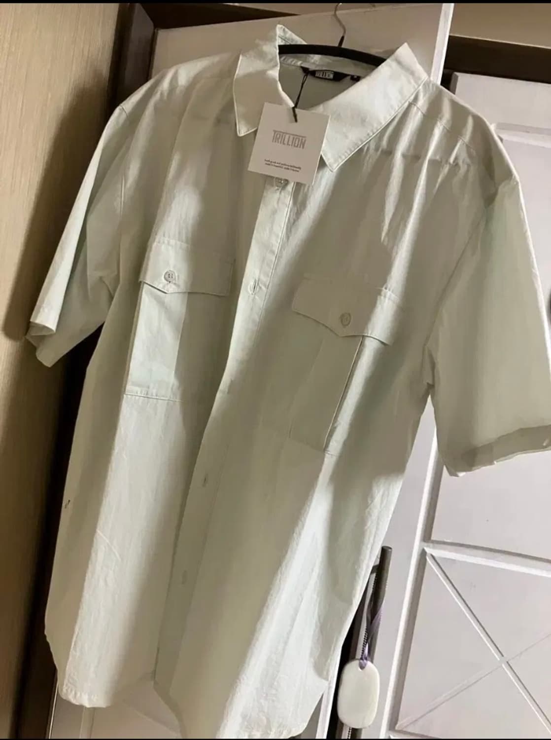 트릴리온 릴렉스 코튼 투포켓 하프 셔츠 M 상품이미지2