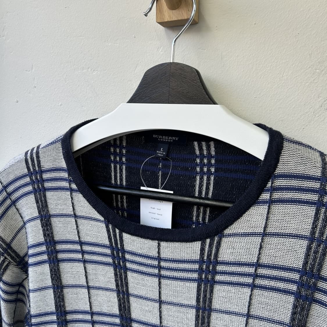 15782 - 버버리 코튼 체크 니트 상품이미지3