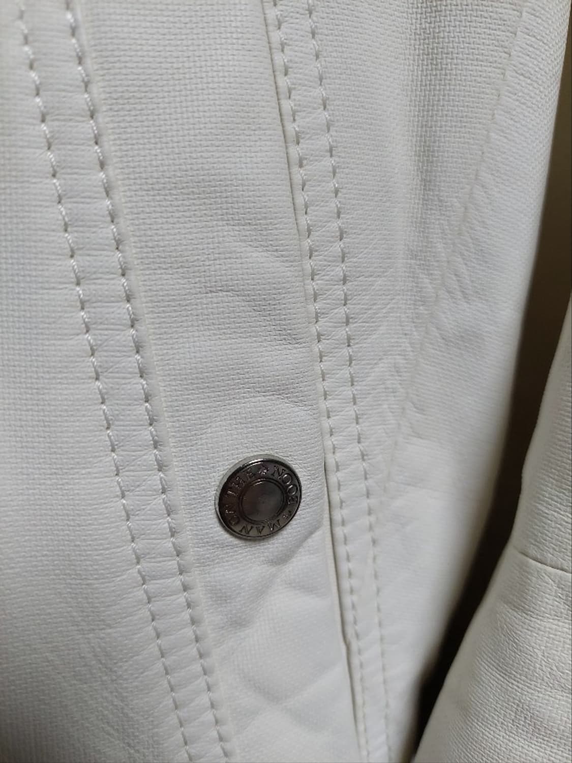 맨온더분 크림 천연 양가죽 바시티 블루종 50 상품이미지3