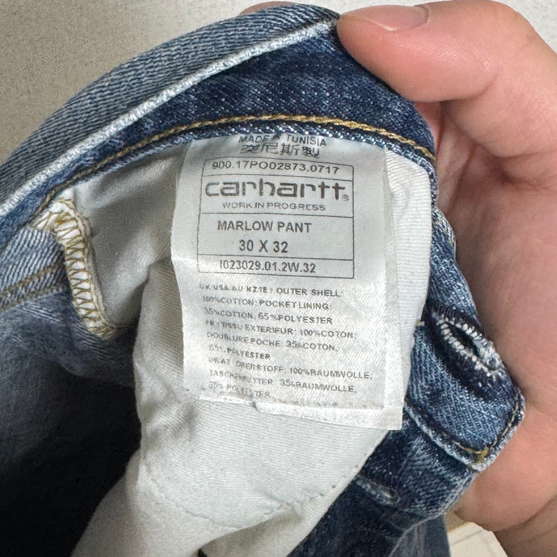 칼하트 WIP 마로우 팬츠 30x32 상품이미지9