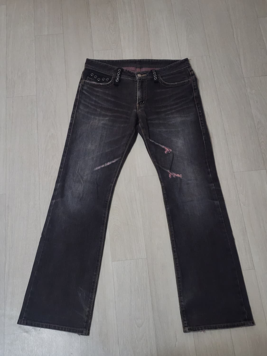 y2k pink distressed stud grey jeans 상품이미지1