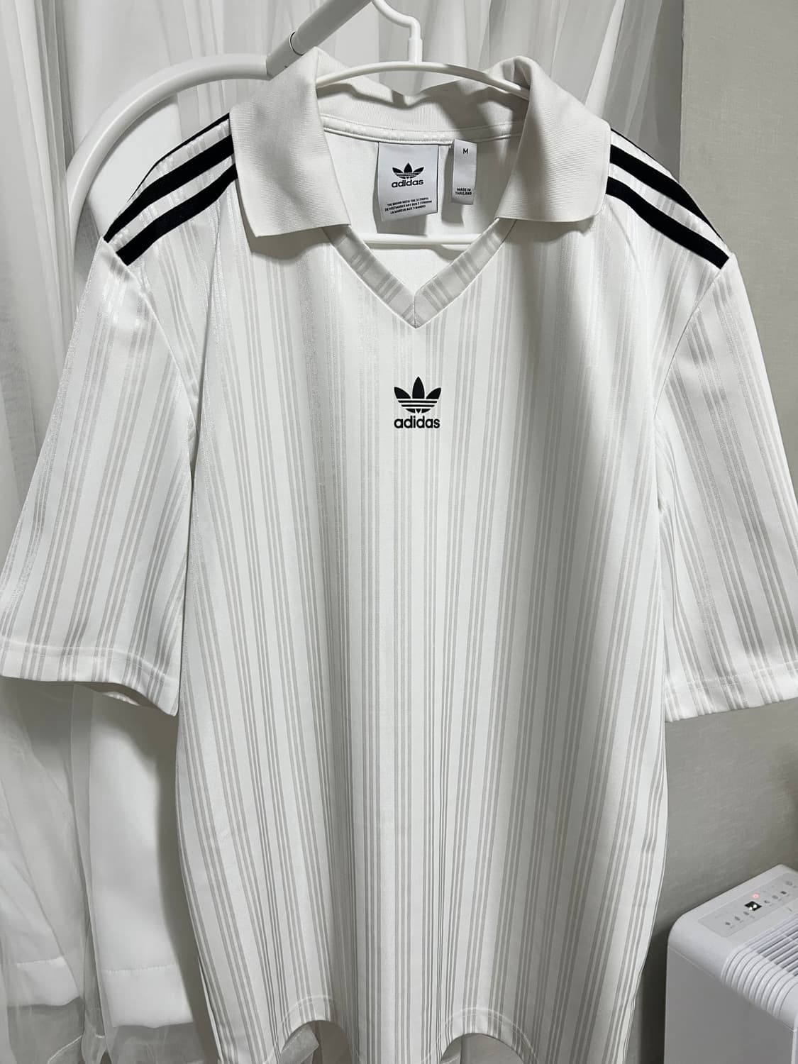 아디다스 스트라이프 화이트 피케이 유니폼 반팔티 상품이미지1