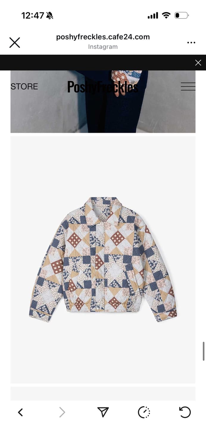 PoshyFreckles 퀼팅 블루종 멀티 상품이미지5