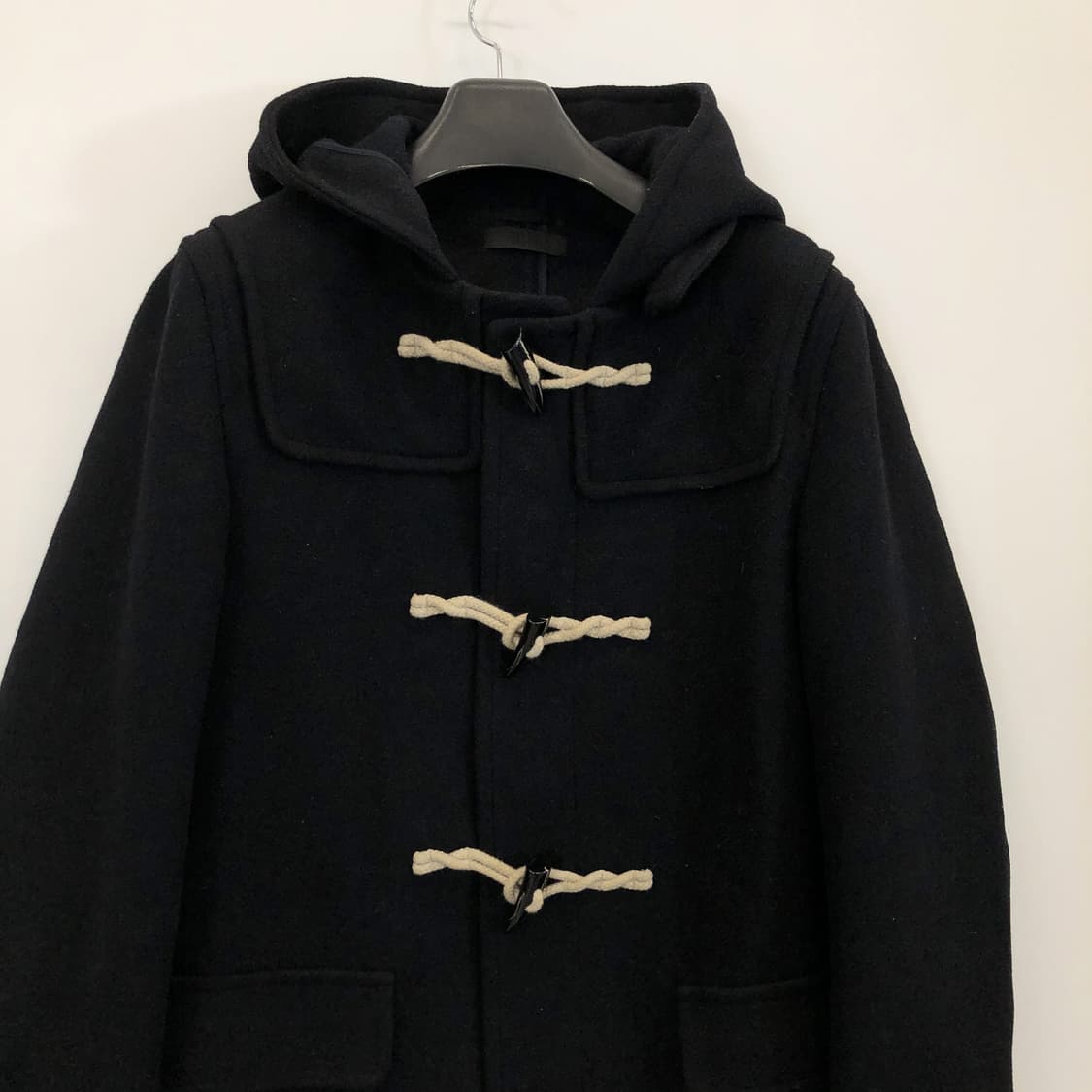 유니클로 울 더플 시그니처 후드코트 블랙 M 상품이미지2