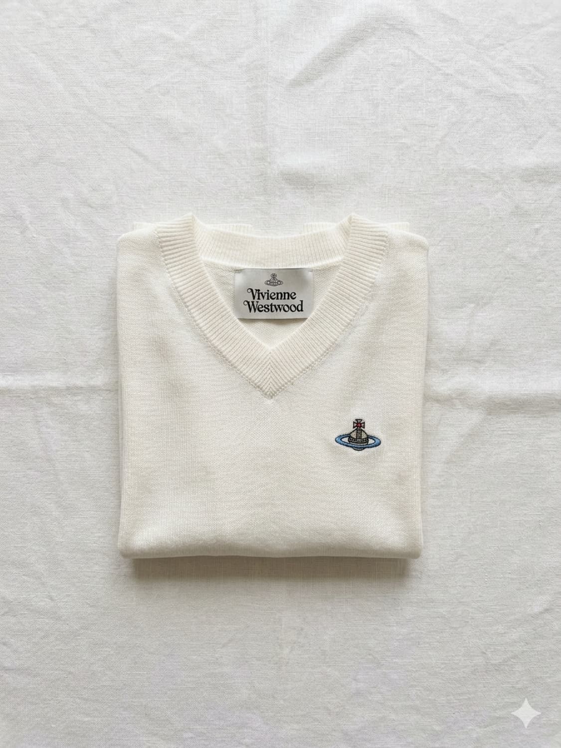 비비안 웨스트우드 정품 ORB 로고 반팔 브이넥 니트 상품이미지8