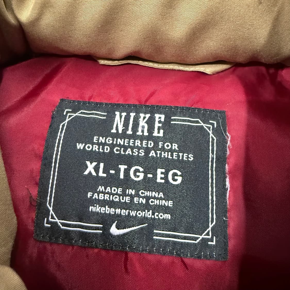 나이키 베이지 버건디 조끼패딩 상품이미지4