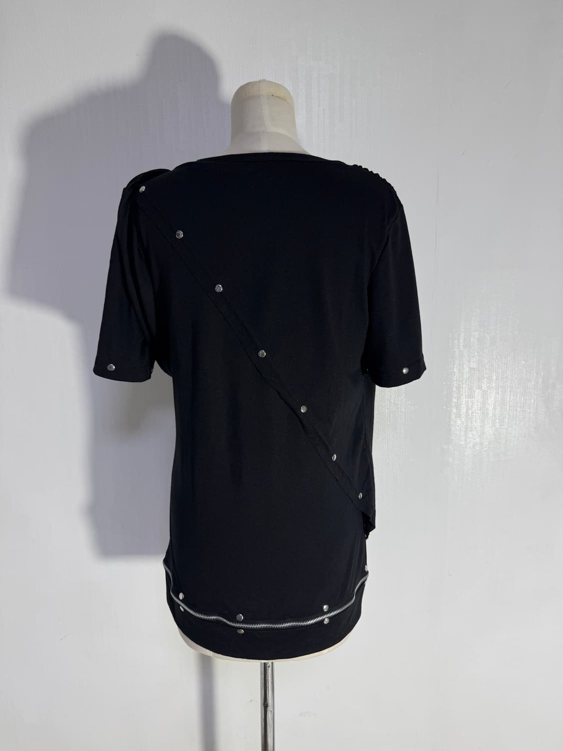 빈티지 스터드 장식 드레이프 스컬 탑 아방가르드 y2k 펑크 고스 상품이미지4