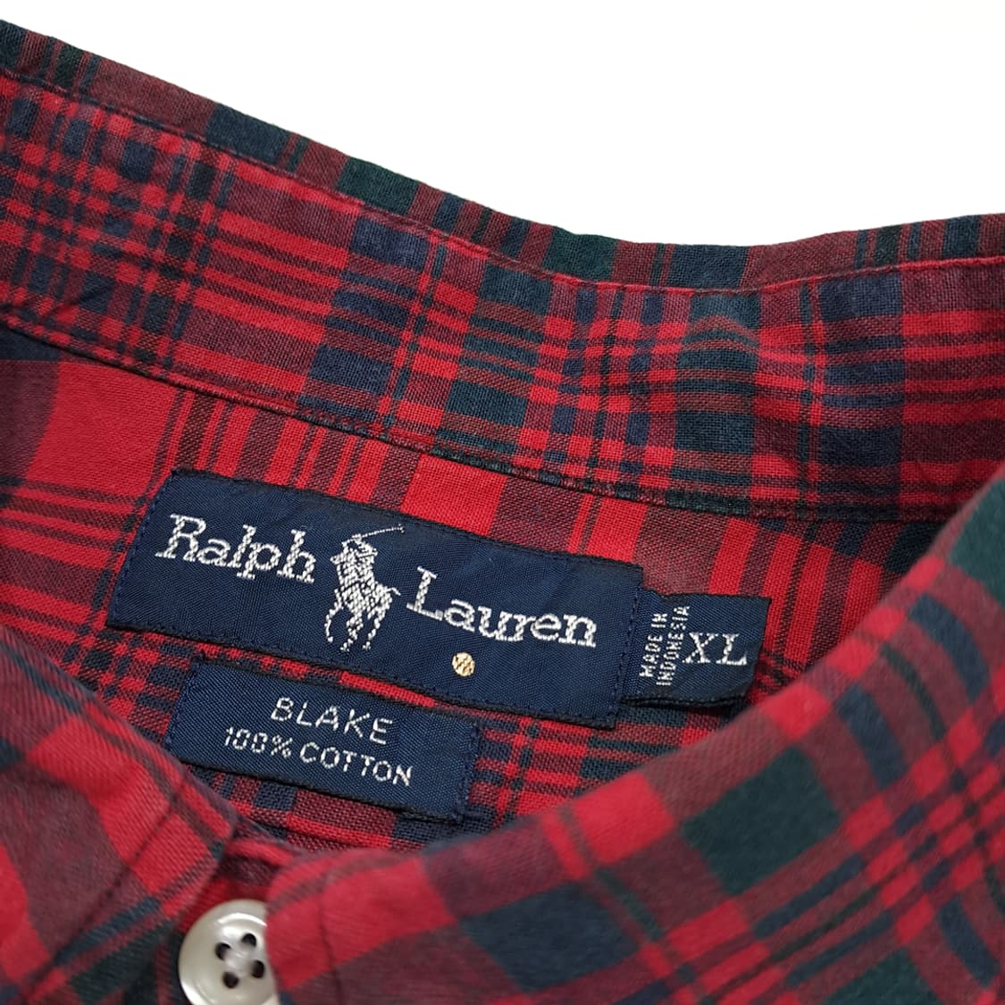 CK075 XL 폴로 90s 블레이크 레드 타탄체크 버튼다운 셔츠 남방 상품이미지3