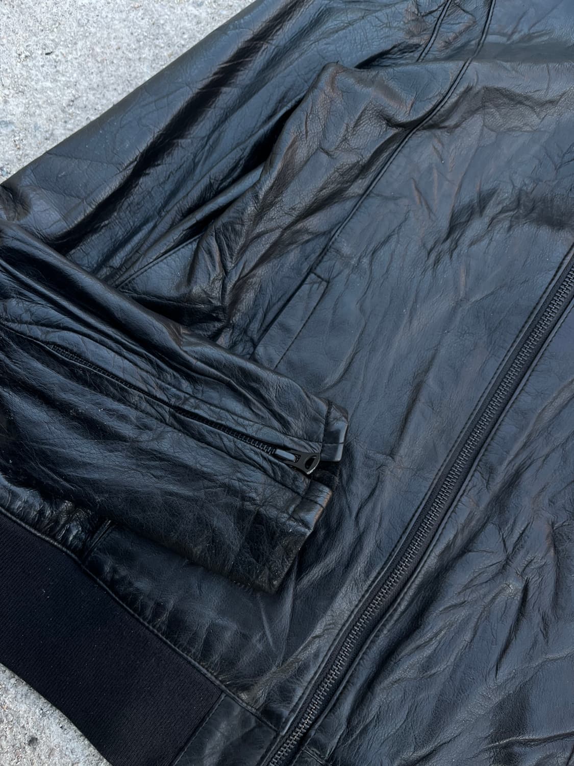 Vintage 양가죽 하이넥 레더 자켓 상품이미지5