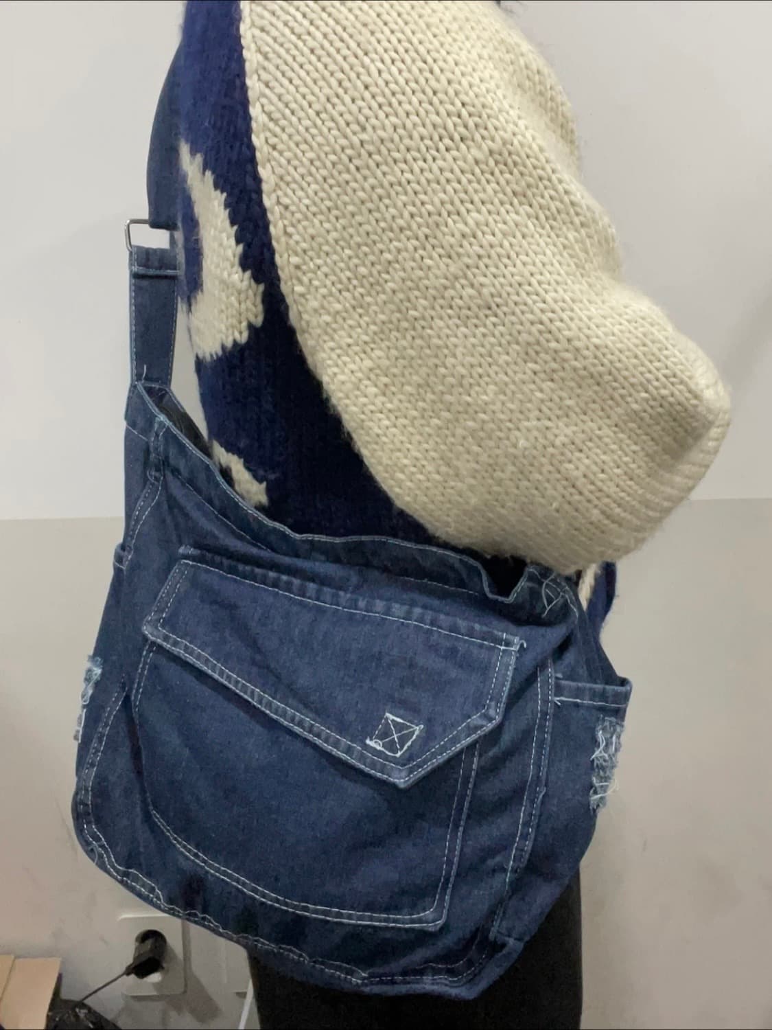 멀티포켓 데님 크로스백  상품이미지1