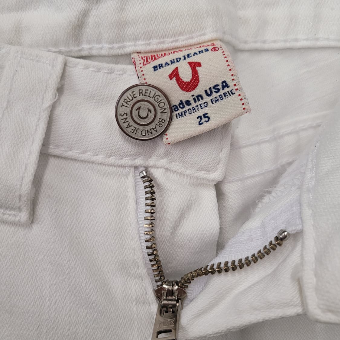 True Religion 트루릴리젼 Y2K 로우라이즈 부츠컷 화이트진 상품이미지3