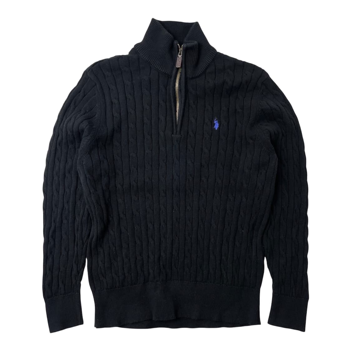 [중고] 폴로 아센 블랙 꽈배기 하프넥 니트 상품이미지1