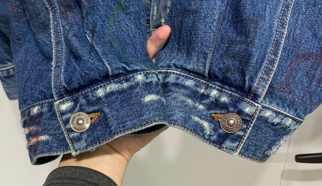 [2사이즈] 발렌시아가 그래피티 데님자켓 청자켓 상품이미지5