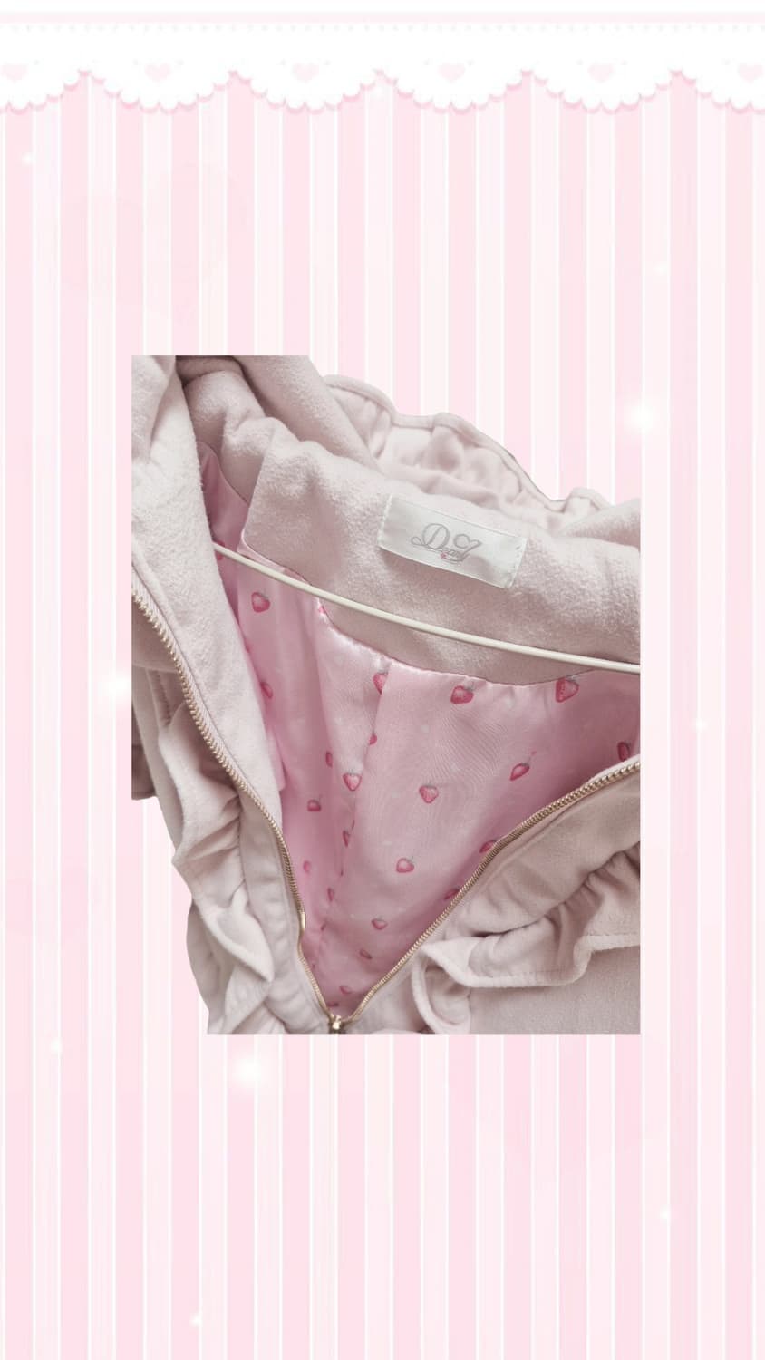 디어리 딸기우유 프릴 자켓 폼폼 일브 빈티지 상품이미지3