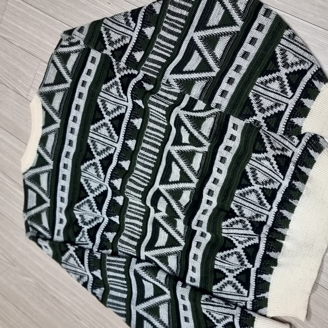 WIX CLUB 빈티지 패턴 니트 그린/아이보리(100,105) 상품이미지2
