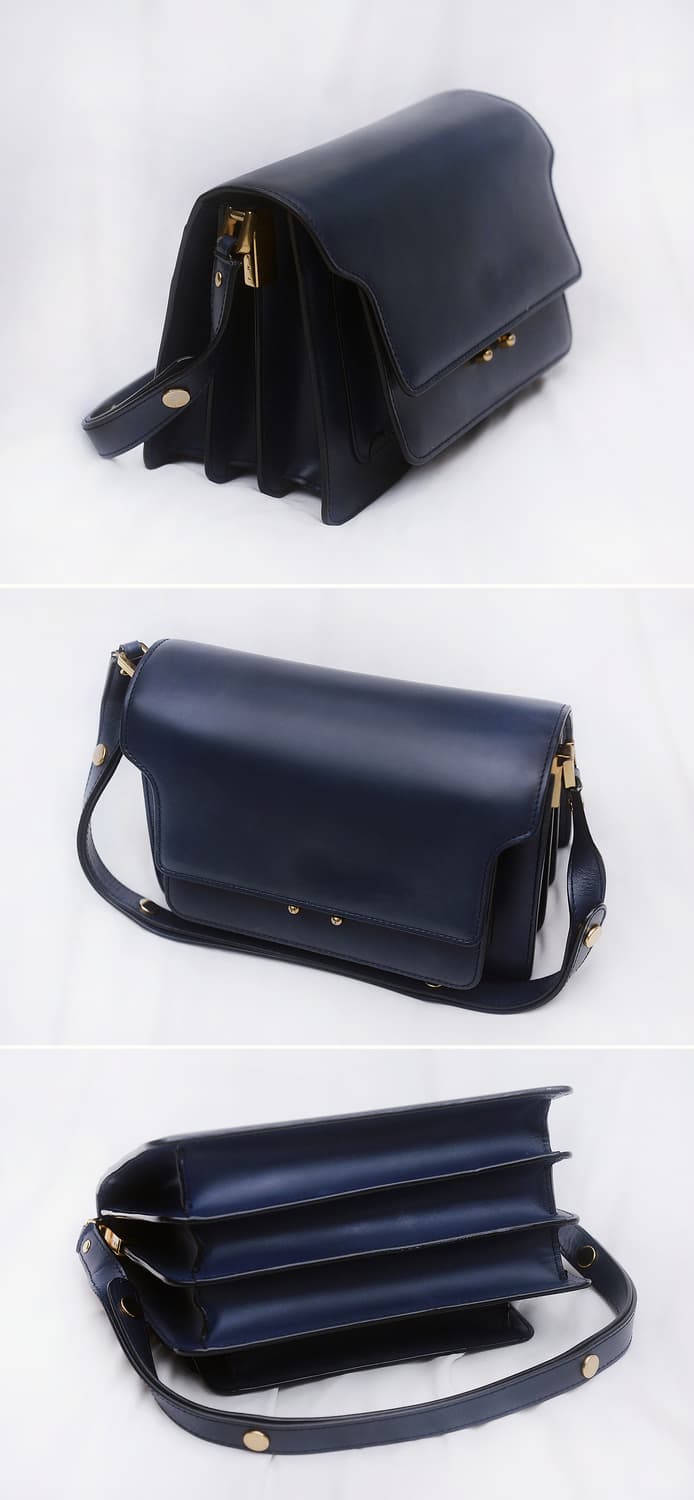 마르니 (MARNI) 트렁크백 미듐 카프스킨 네이비블루 (숄더.크로스) 상품이미지4