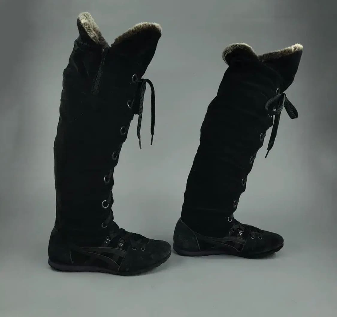 오니츠카타이거 black corduroy fur longboots 250 상품이미지4