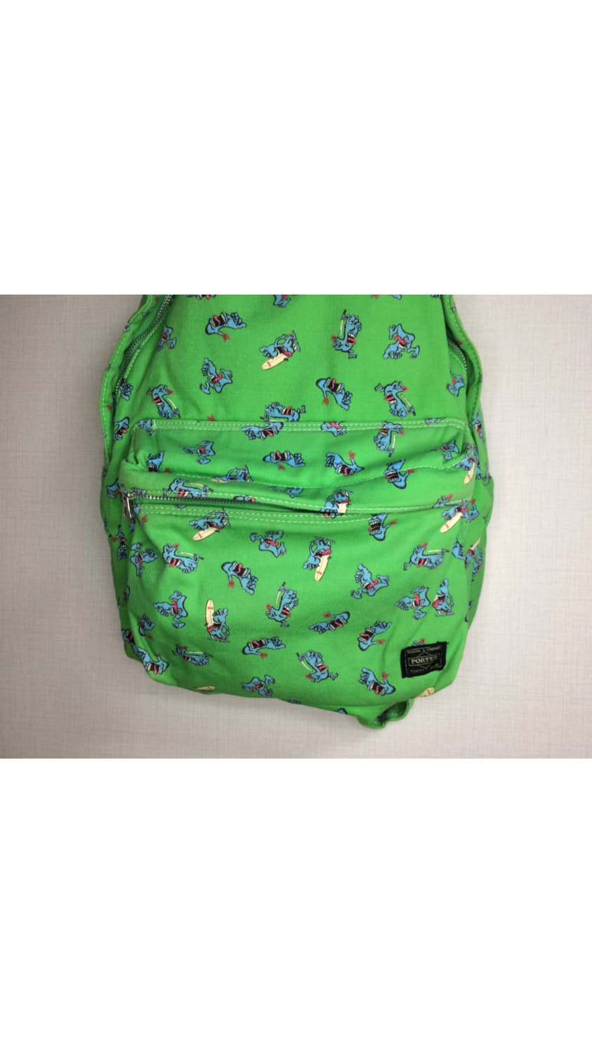 porter x beams 포터 빔즈 콜라보 프린팅 그린 백팩 상품이미지3