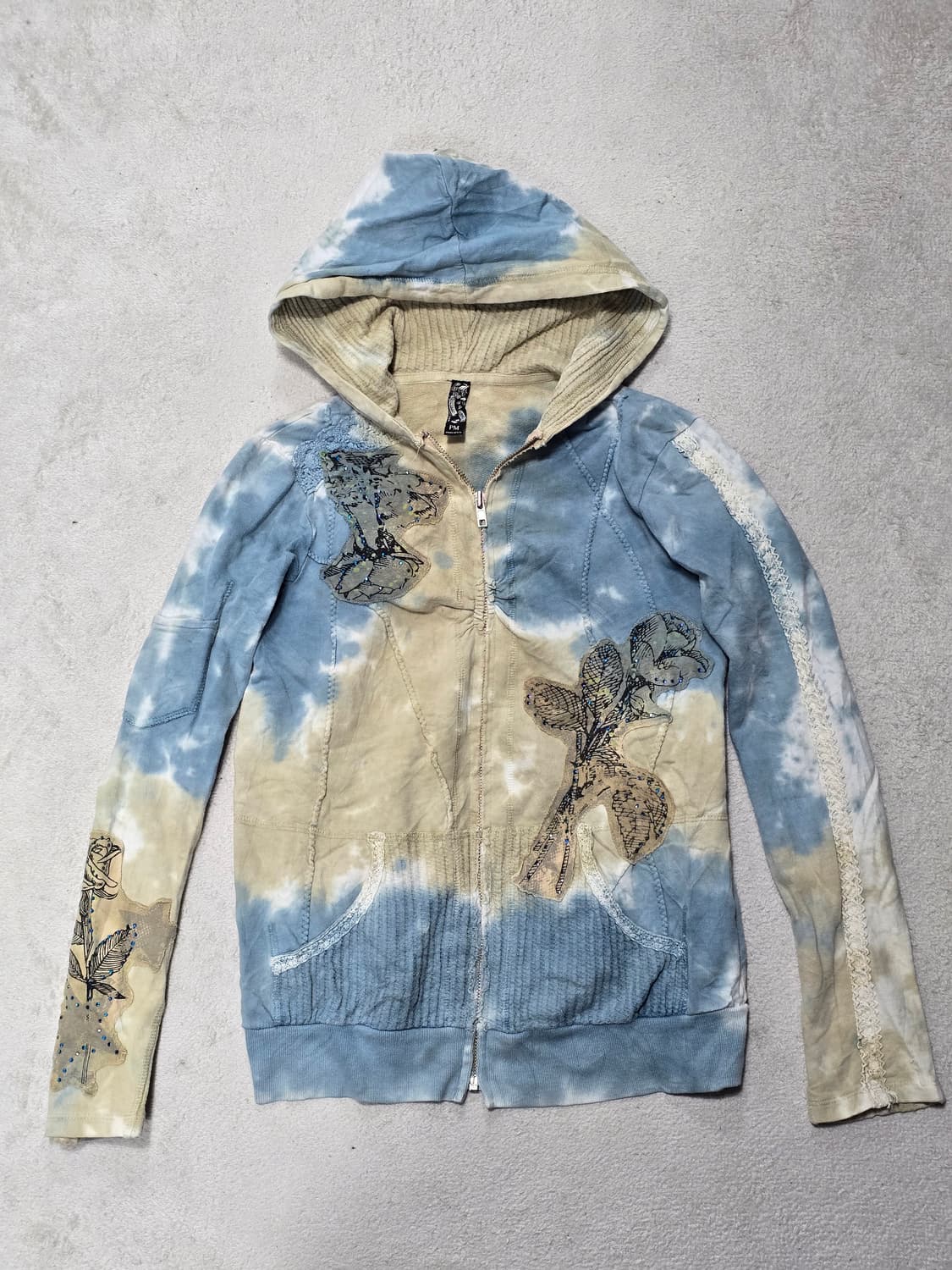 PM USA 빈티지 프린팅 플라워 패치 후드집업  상품이미지1