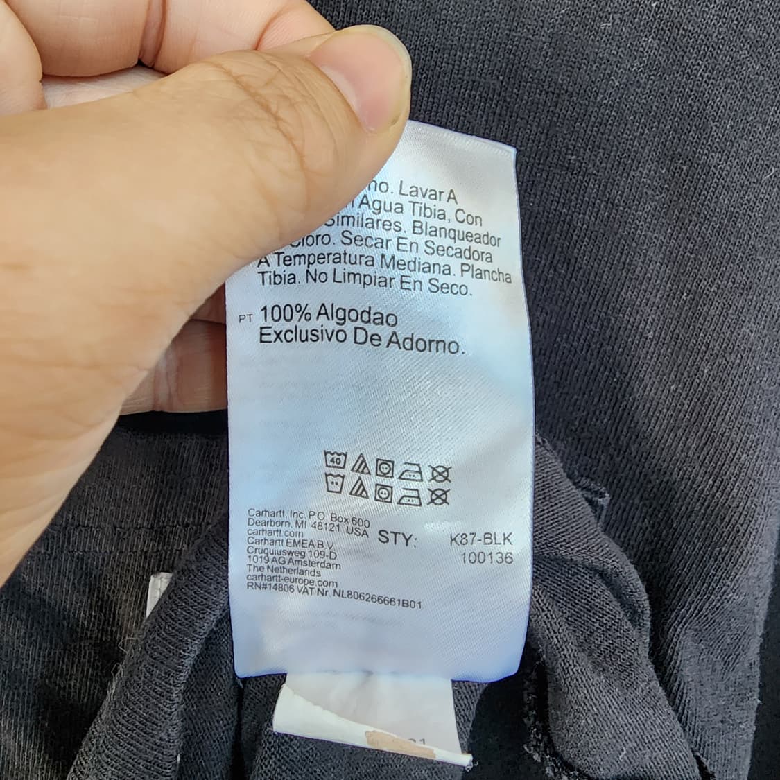칼하트 반팔 포켓티 블랙 상품이미지8