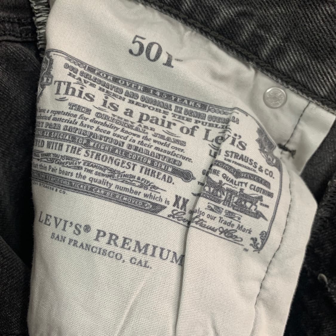 26인치 리바이스 501 90s 흑청 데님쇼츠 청반바지 상품이미지8