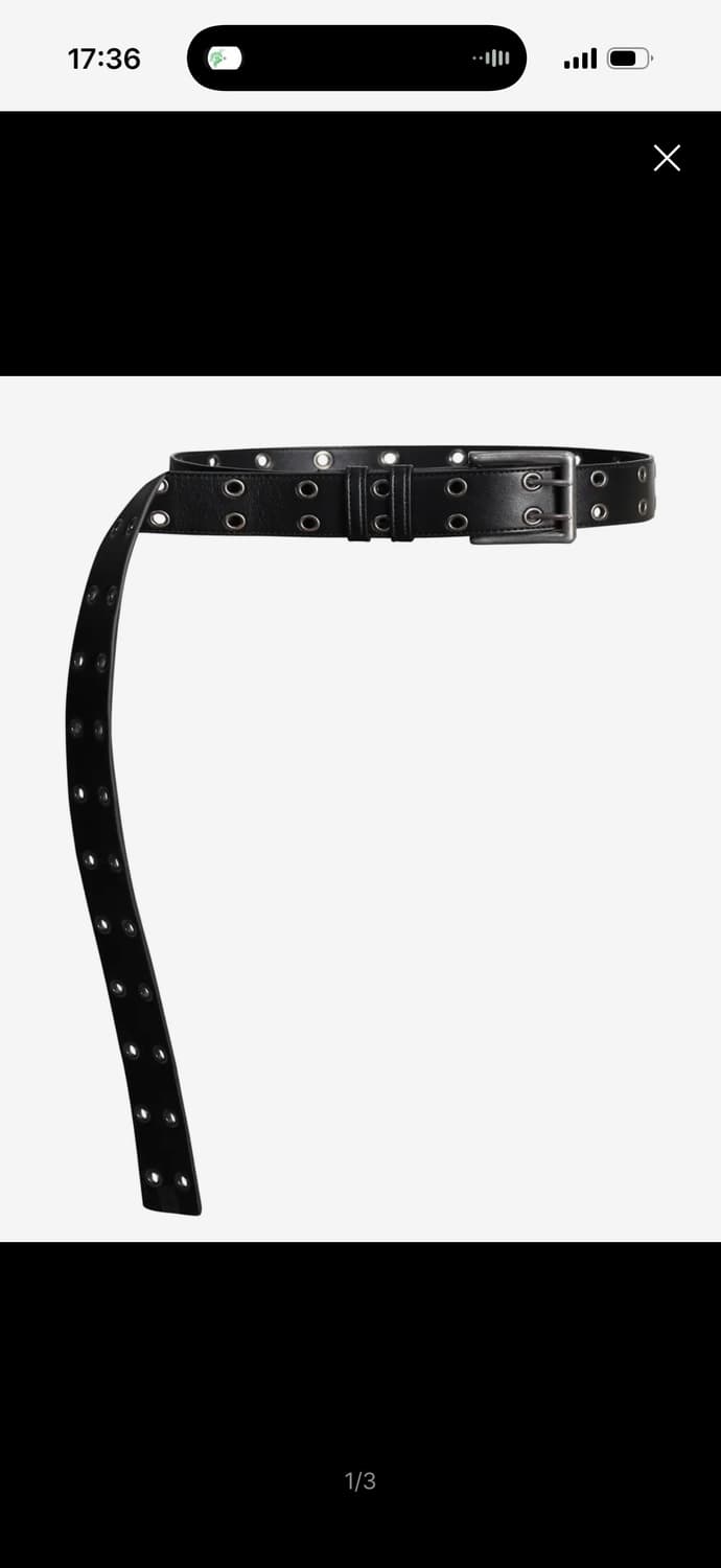 포스센서티브 EYELET LEATHER BELT BK LONG 롱벨트 상품이미지1