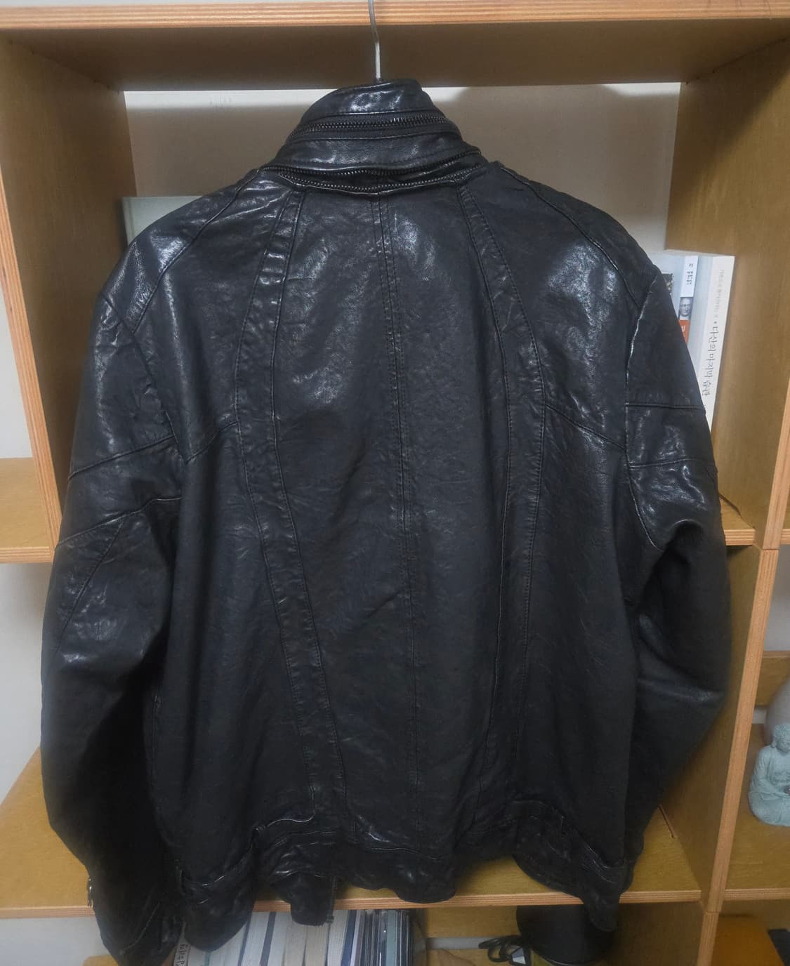 램스킨 사선 절개 레더자켓 상품이미지4