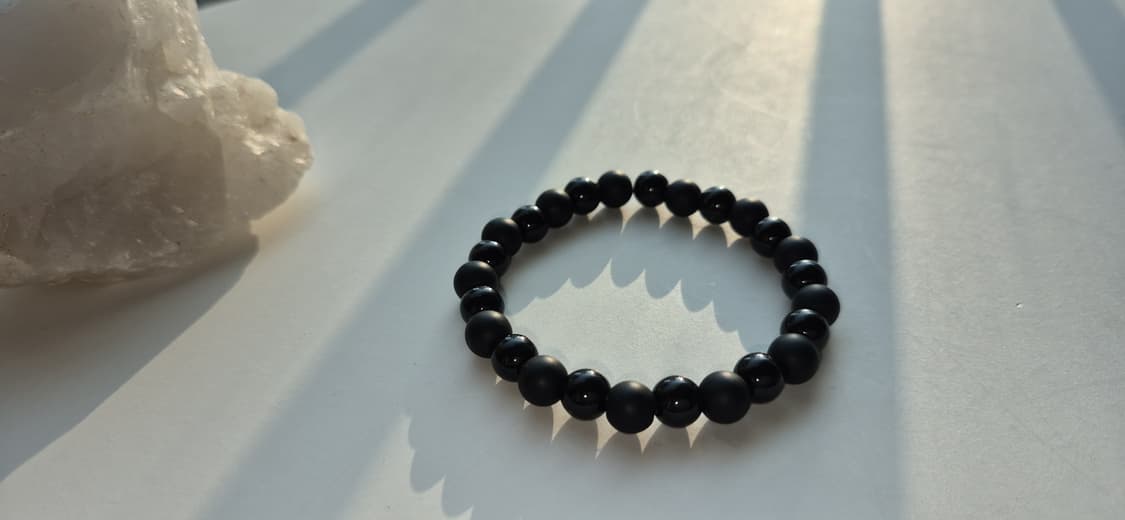남자 팔찌 천연석 블랙 오닉스 원석 핸드메이드 팔찌 무광 유광 상품이미지9
