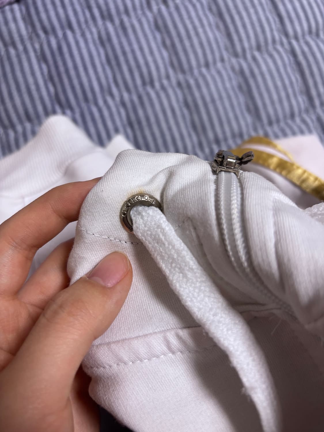 아디다스 화이트 골드 후드집업 빅로고 빈티지 져지 상품이미지5