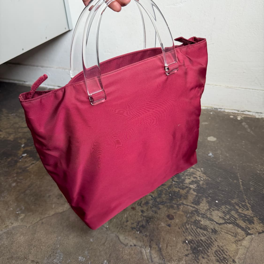 early 00s 프라다 포코노 플라스틱 핸들 토트백 상품이미지4