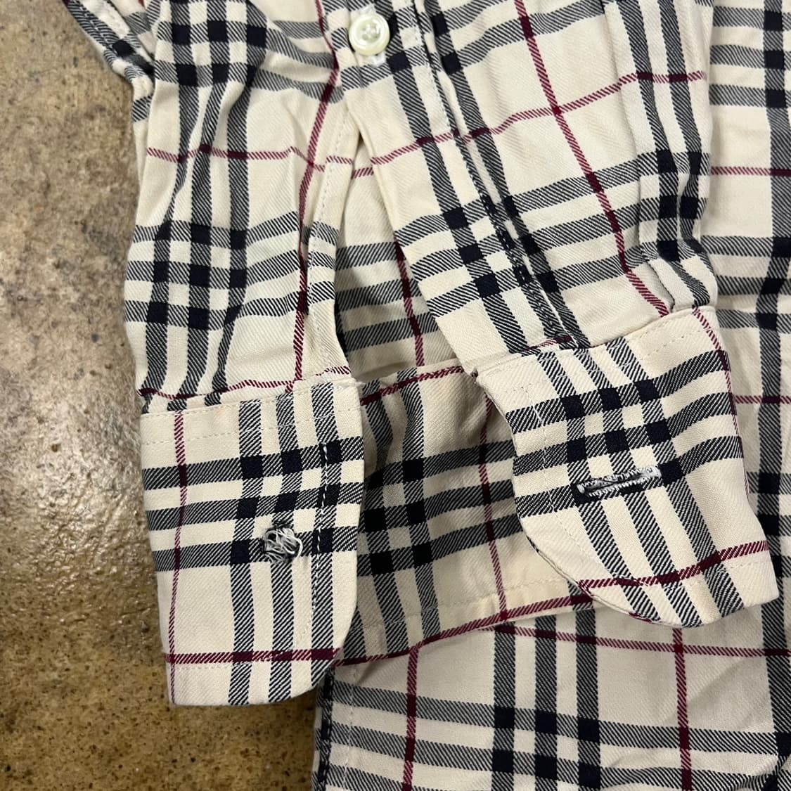 [정품/L] 버버리 체크 카라 셔츠 긴팔티 b10 상품이미지7