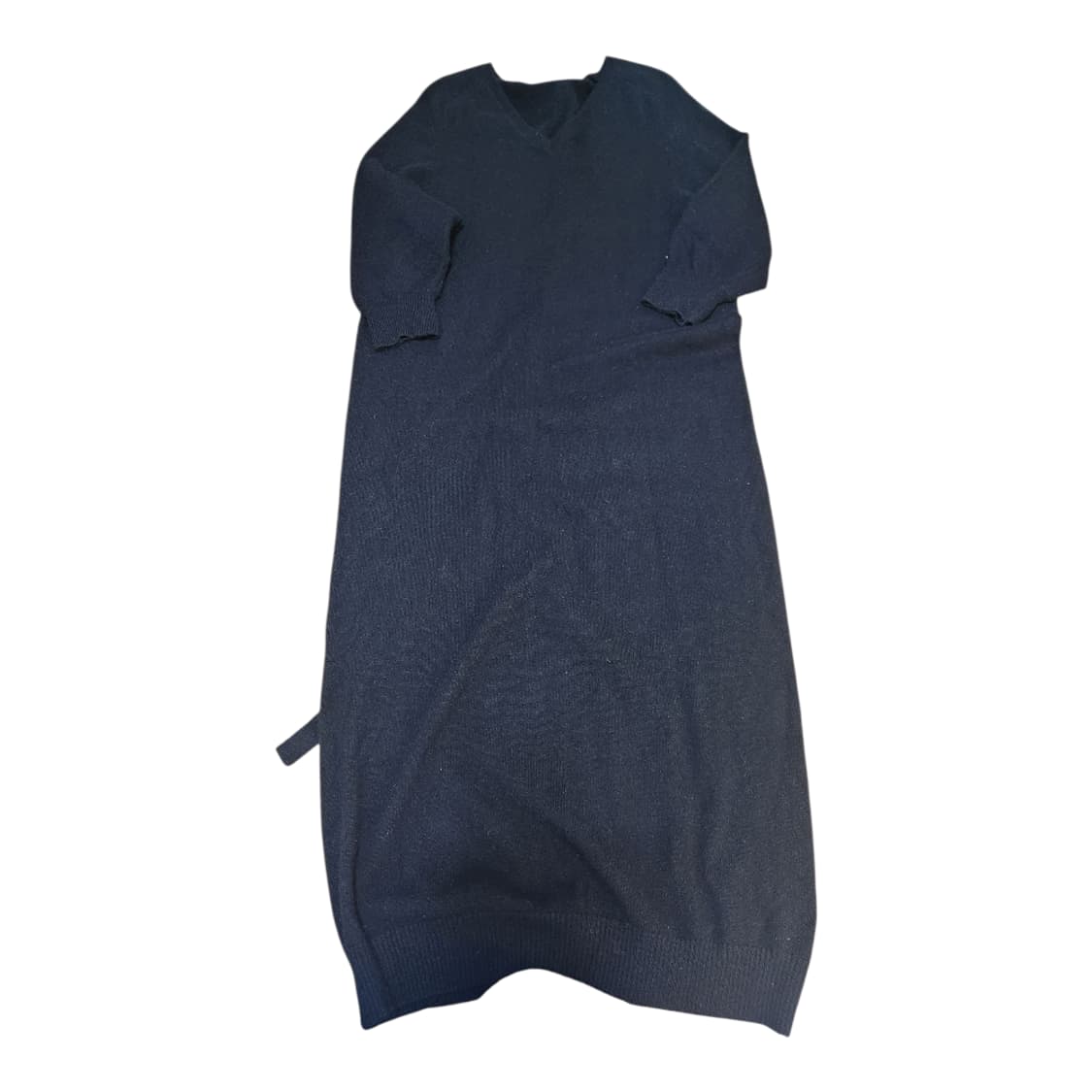 Mare di Mari 100%캐시미어블랙 브이넥 니트 롱 원피스 상품이미지1