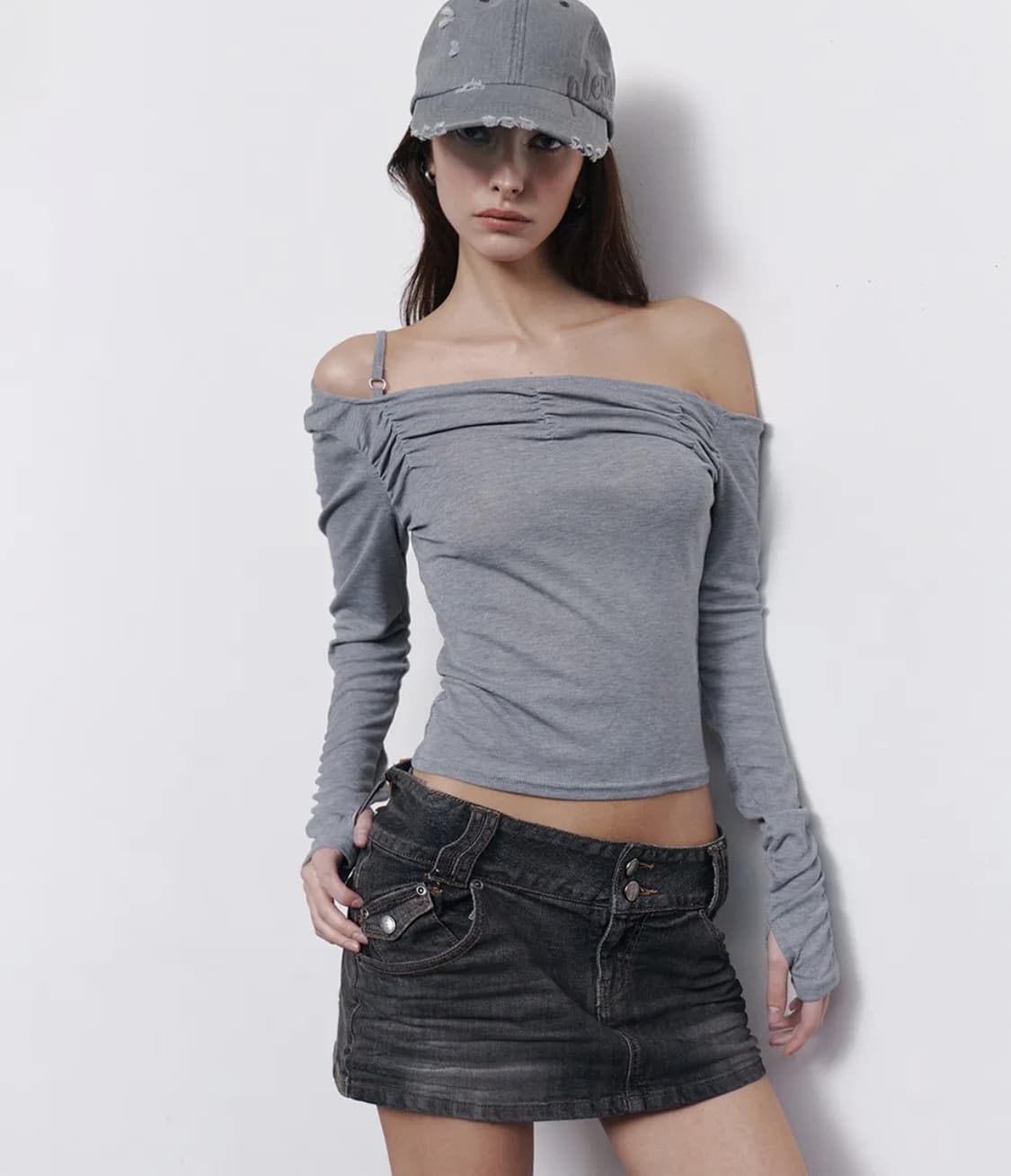 플리즈노팔로우 26ss 셔링 롱슬리브 상품이미지2