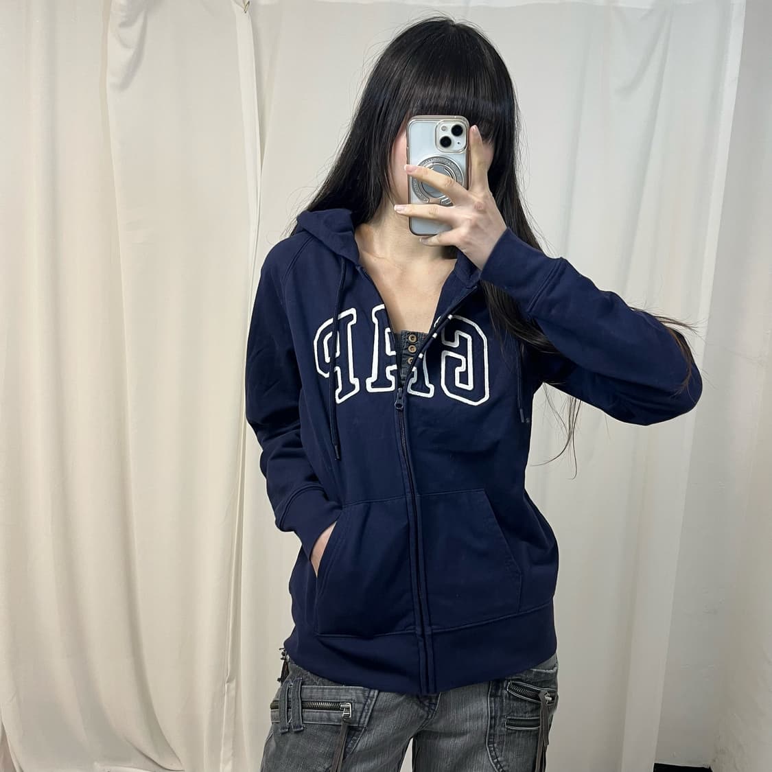 Gap navy zip-up hoodie 상품이미지1