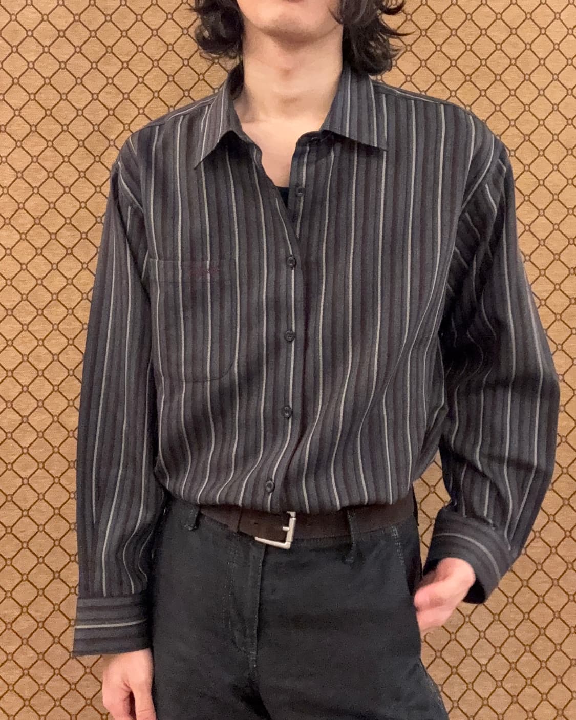챠콜 빈티지 스트라이프 셔츠 상품이미지4