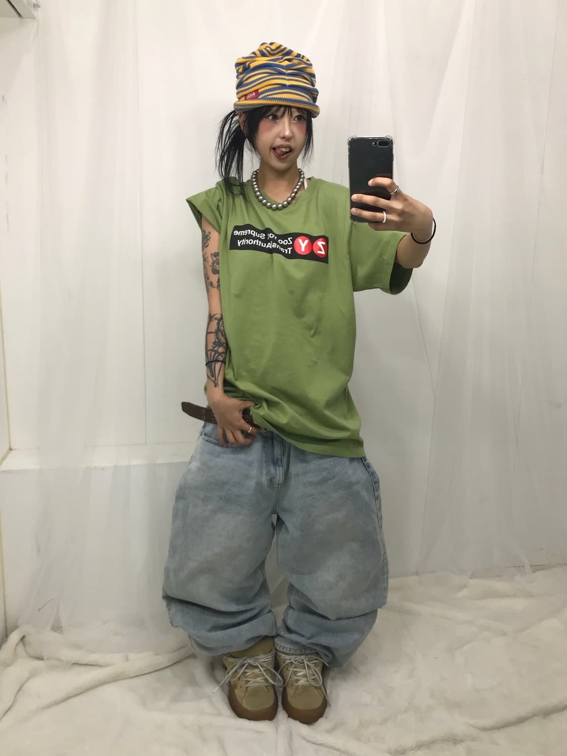 슈프림 X 주욕 트래짓 티셔츠 모스 - 25Ss 상품이미지4