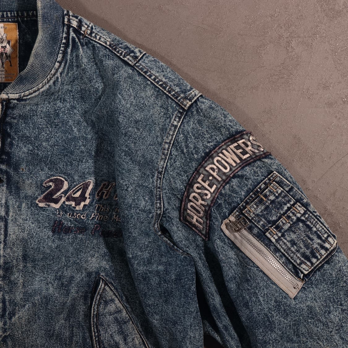 빈티지 데님 자수 봄버자켓 C512 상품이미지4