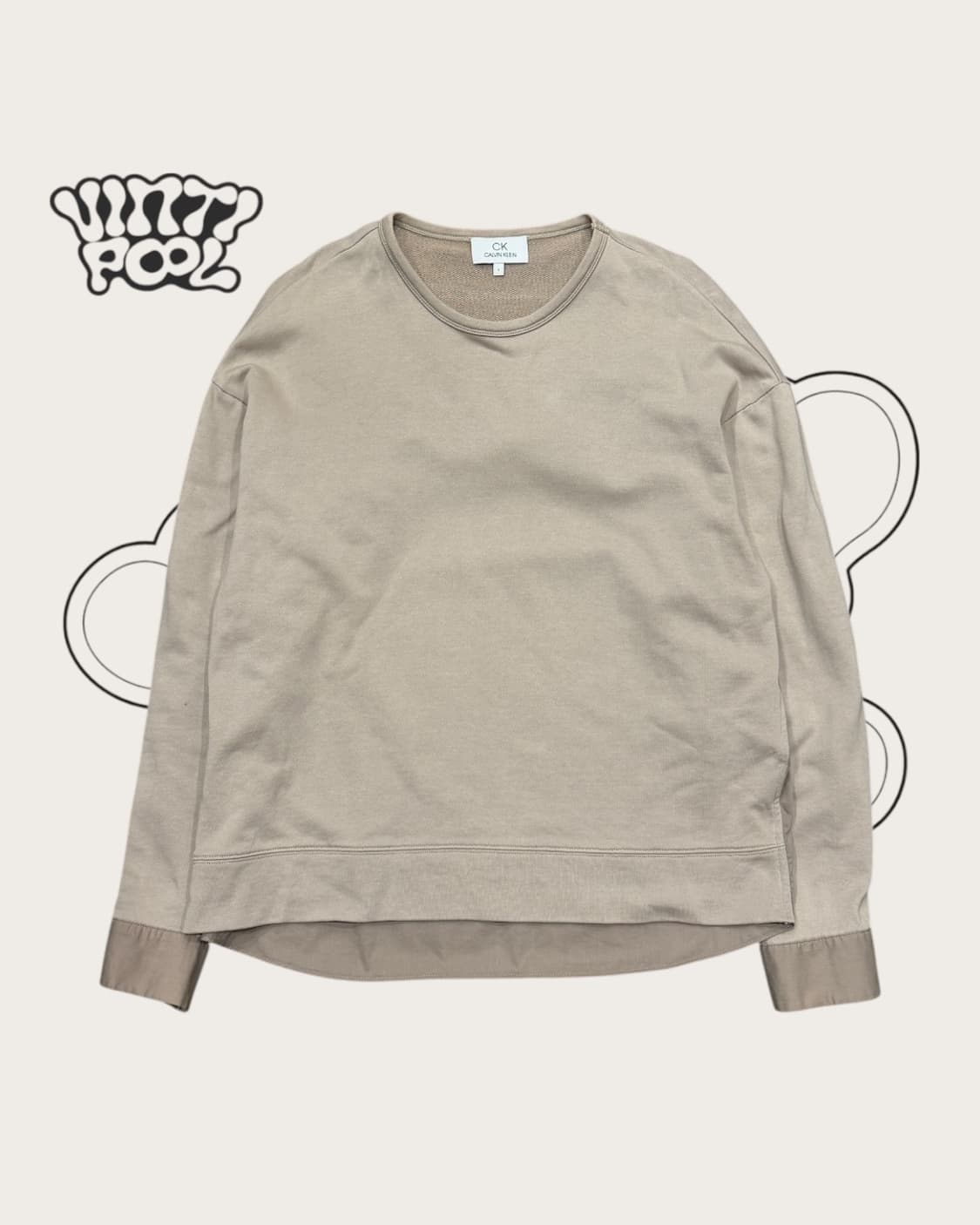 캘빈클라인 하프셔츠 맨투맨 베이지 상품이미지1