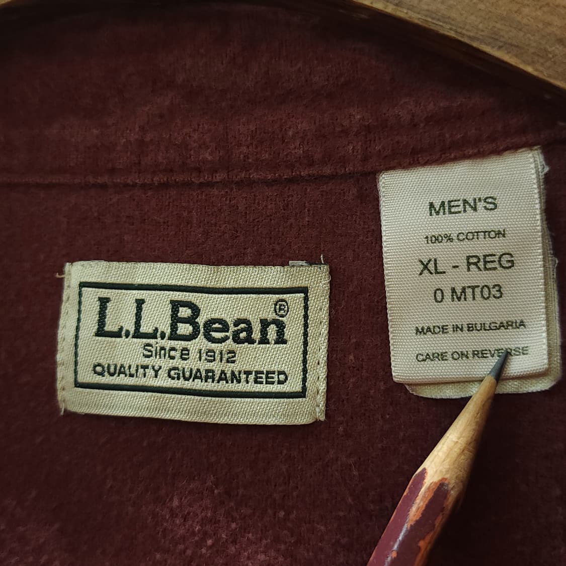 90s 엘엘빈 워크셔츠 헤비코튼 투포켓 샤모아 셔츠 오크 레드 브라운xl 상품이미지5