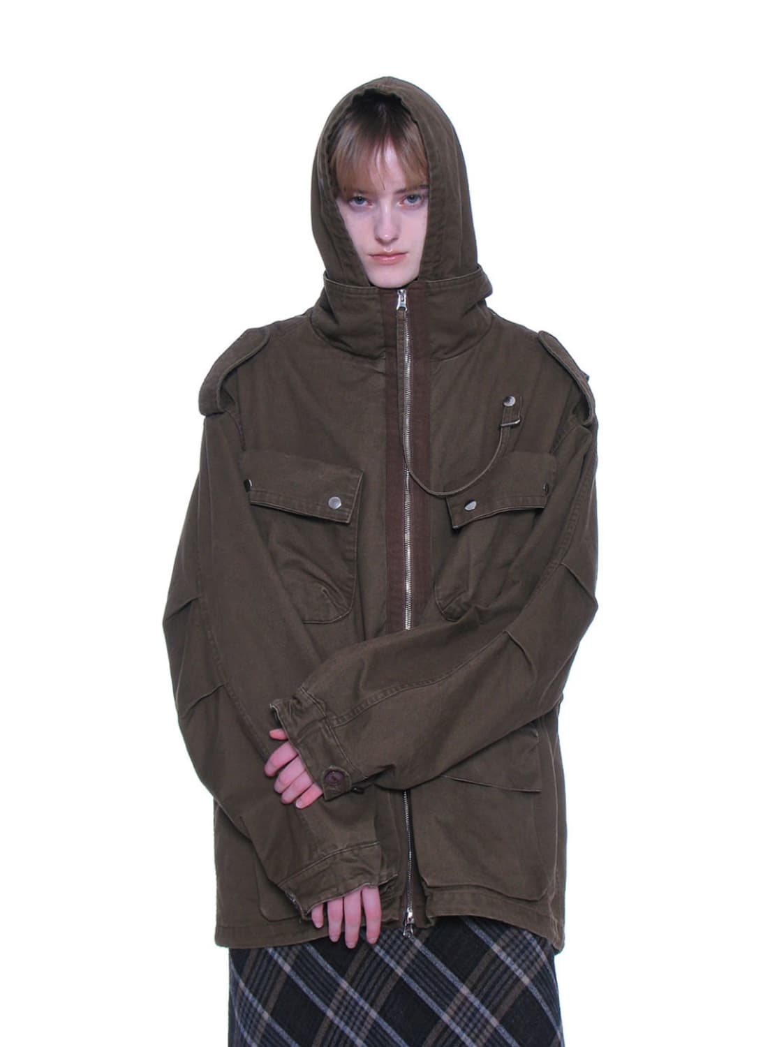 2 IN 1 워시드 M65 필드 자켓_브라운 상품이미지1