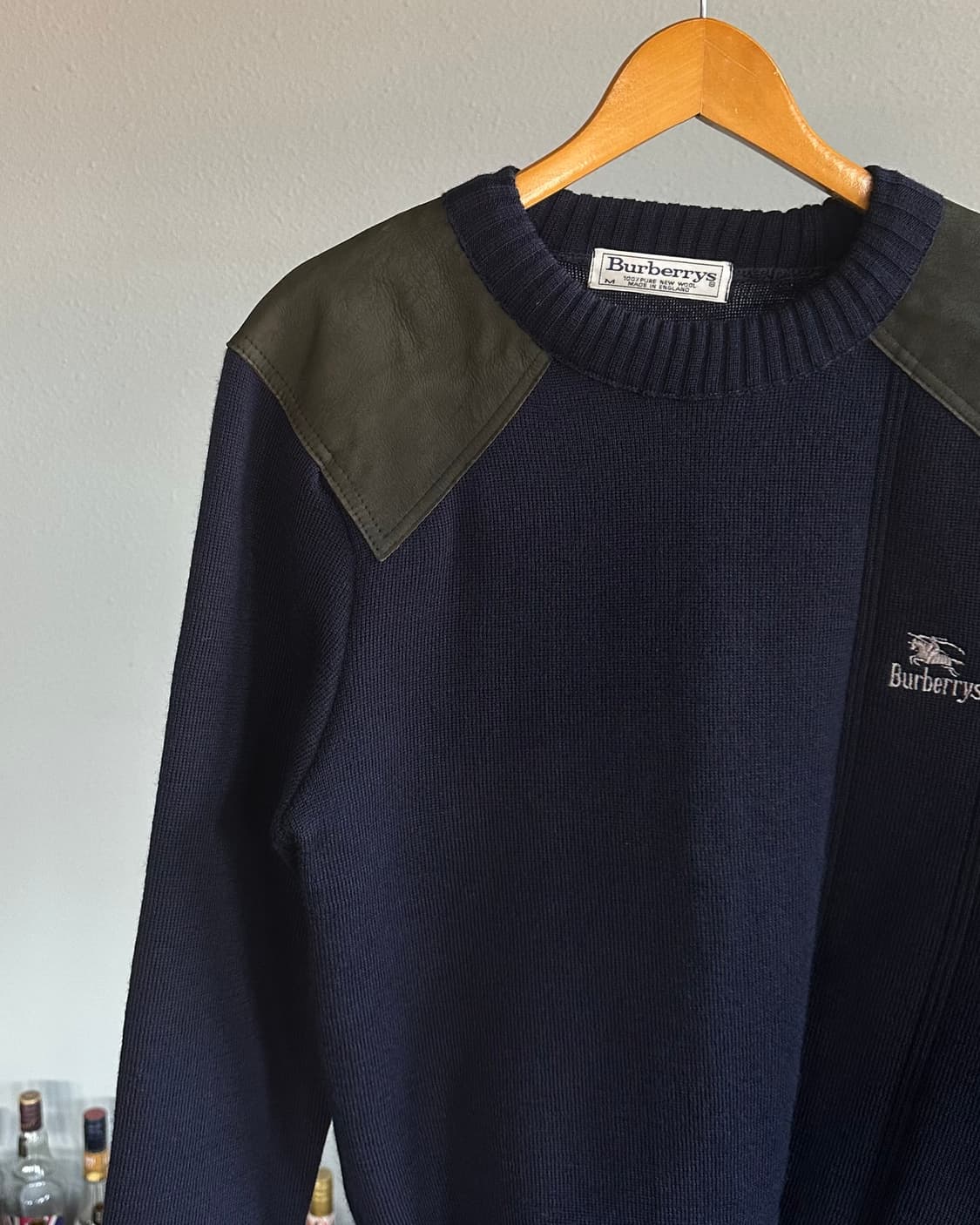 [M]버버리 BURBERRYS 엘보 패치 코만도 니트 네이비 상품이미지3