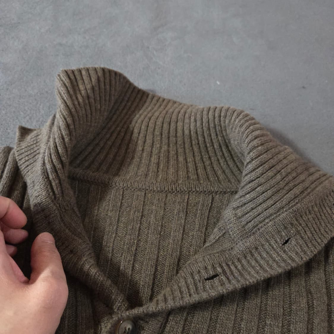 KIMYUNG 기명 울 캐시미어 골지 니트 브라운 상품이미지7