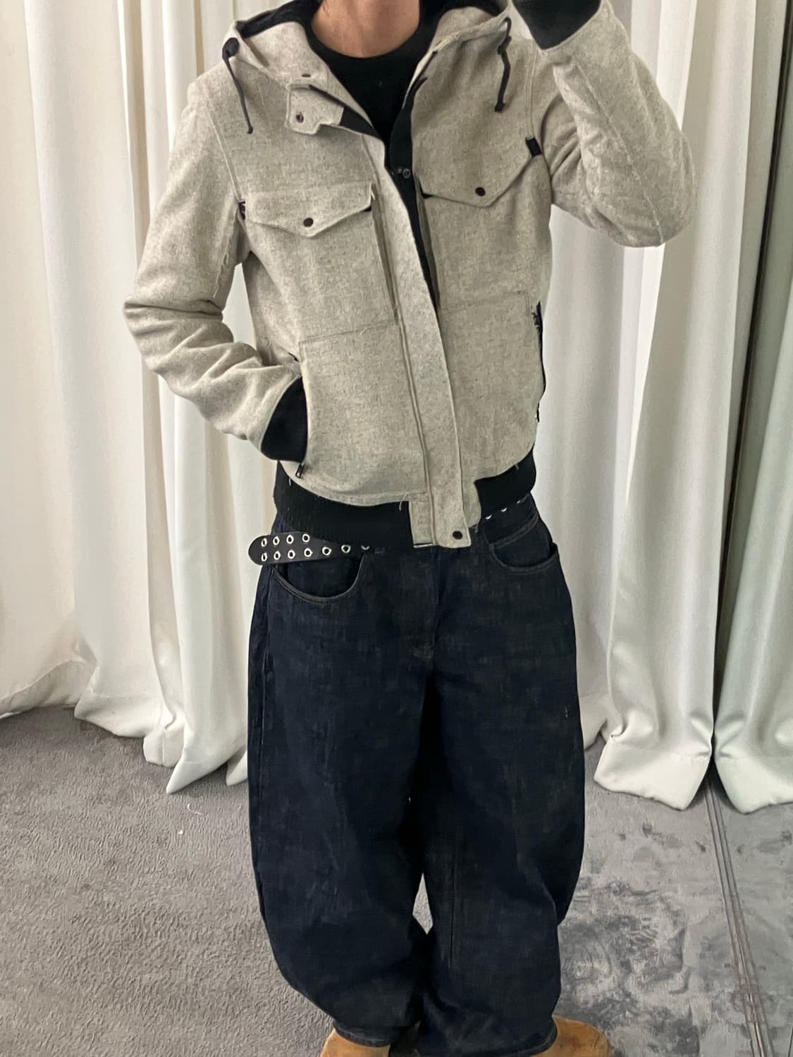 A|X 아르마니 익스체인지 그레이 쉐르파 라인 후드 자켓 S 상품이미지7