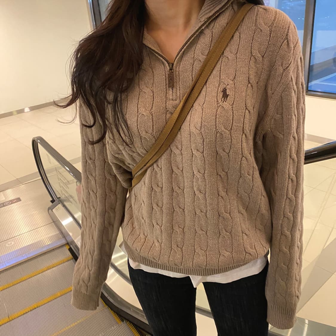 폴로 랄프로렌 꽈배기 반집업 니트 상품이미지3