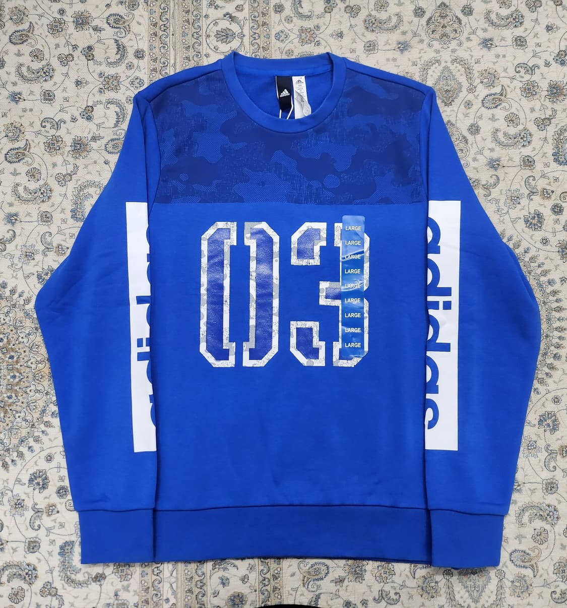 (새상품) 아디다스 03 블루 맨투맨 105 (작게나옴) 상품이미지1