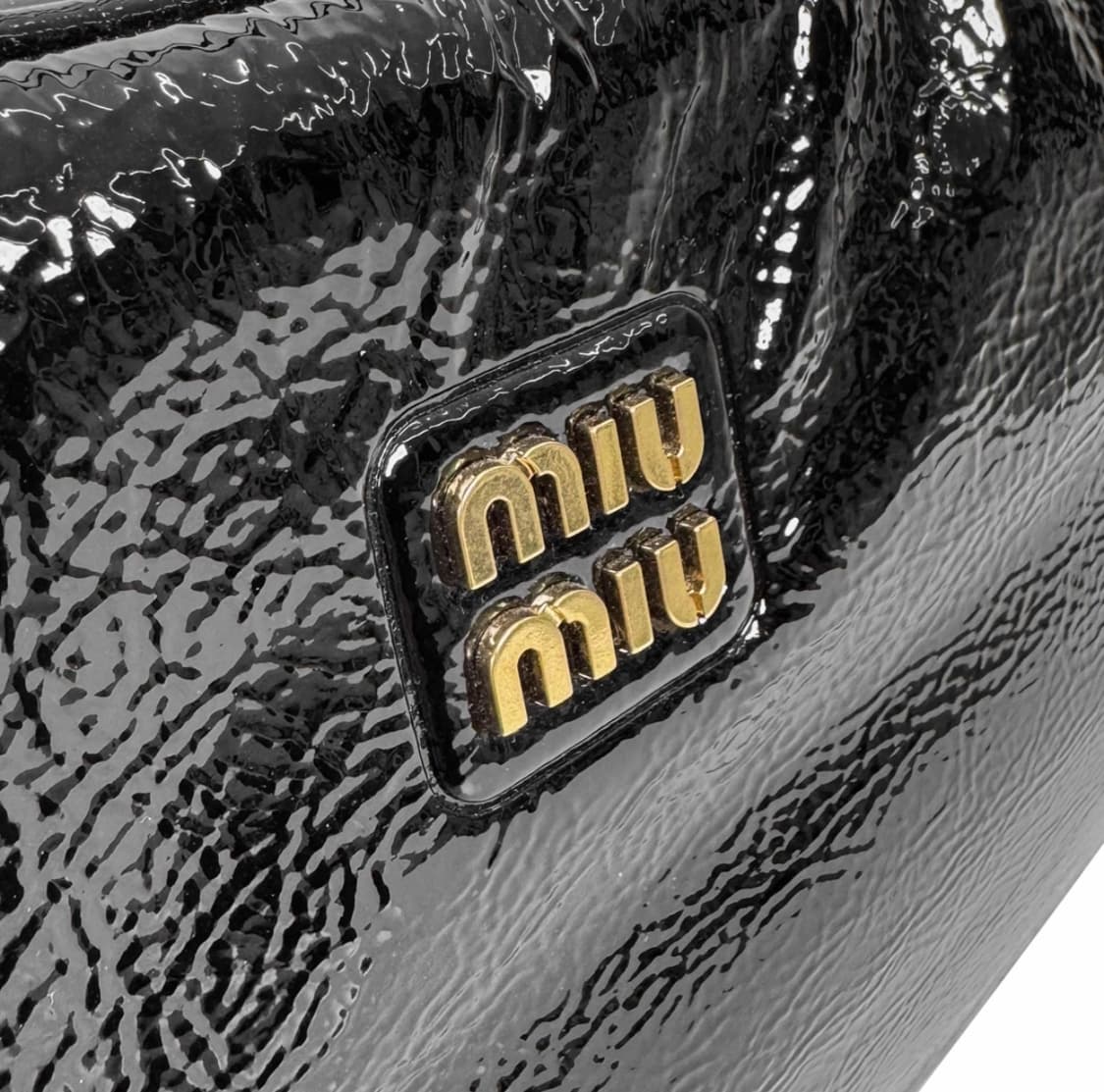 [OS] 미우미우 여성 나플락 페이턴트 레더 보 백 토트백 금장 블랙 상품이미지6
