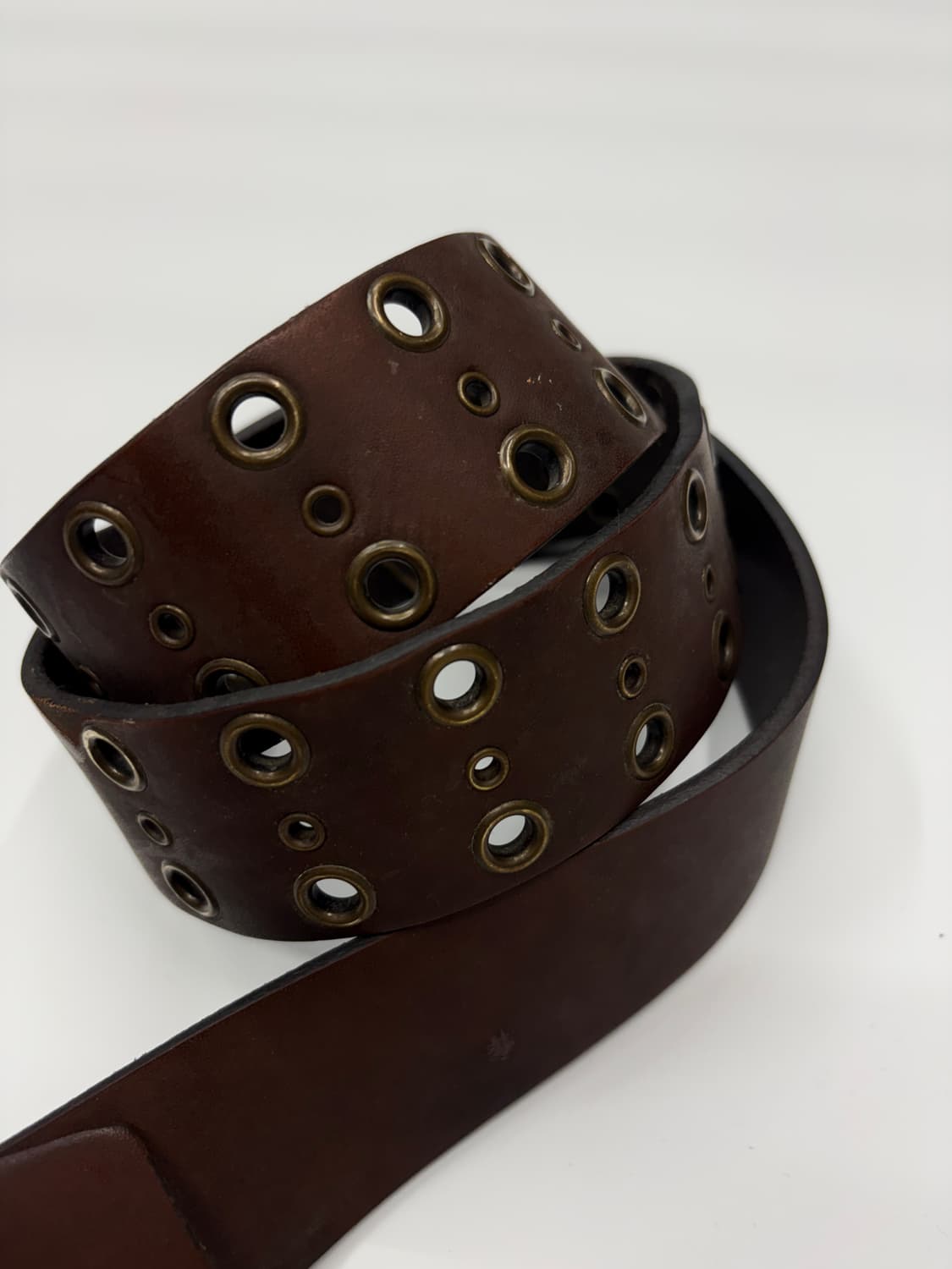 Levis 리바이스 브라운 아일렛 펀칭 레더 벨트 상품이미지3